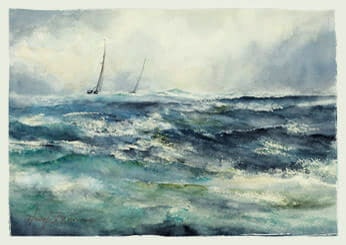 Hugh Browne watercolour seascape
