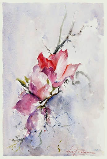 Hugh Browne watercolour flowers